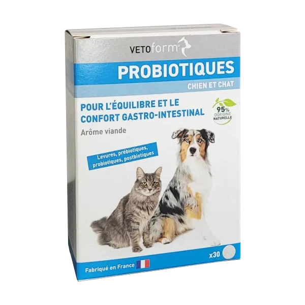 Probiotiques pour chien et chat - 30 comprimés - VETOFORM
