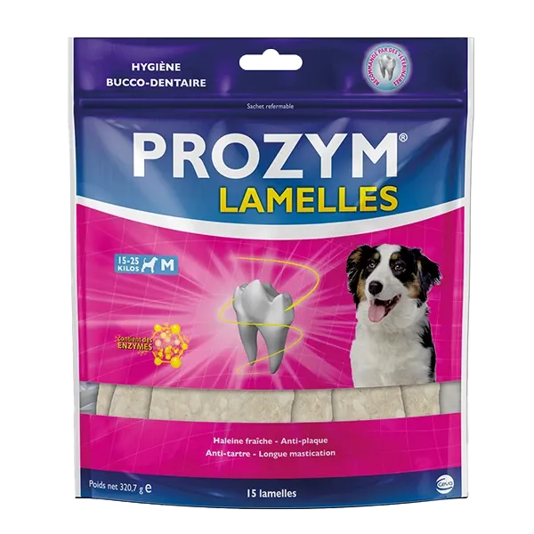 Prozym Lamelles - Pies M od 15 do 25 kg - Saszetka 15 listków dentystycznych - CEVA