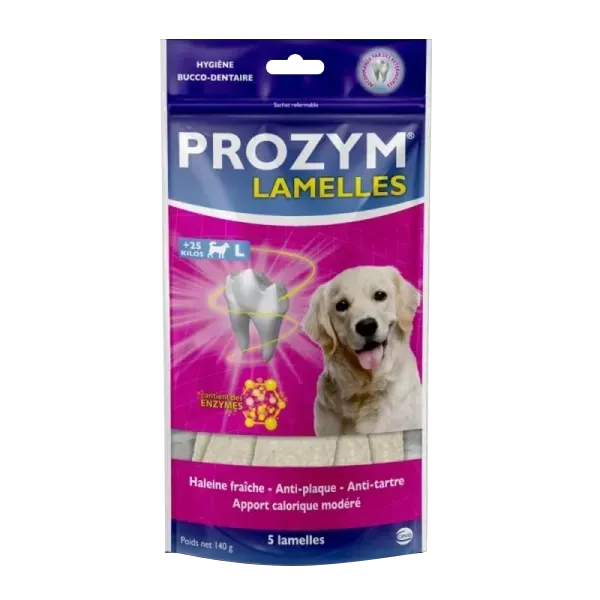 Prozym Lamelles - Chien L plus de 25 kg - Sachet de 5 lamelles dentaires - CEVA