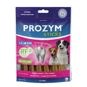 Prozym Sticks RF2 – Świeży oddech i płytka nazębna – Pies – S-M – 0 do 25 kg – 12 sticków – CEVA