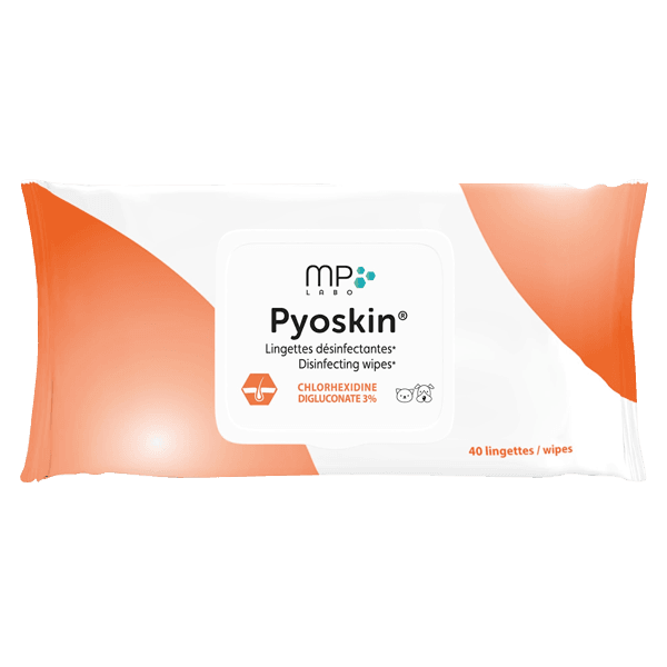 Pyoskin - Desinfizierende Tücher - 40 Tücher - Hund und Katze - MP LABO