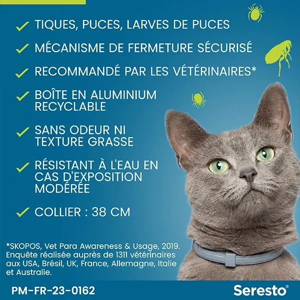 Collier Seresto chat anti-puces - Lot de 2 - ELANCO 4