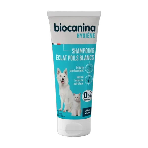 Shampoing Éclat Poils Blancs - Chien et chat - 200 ml - BIOCANINA
