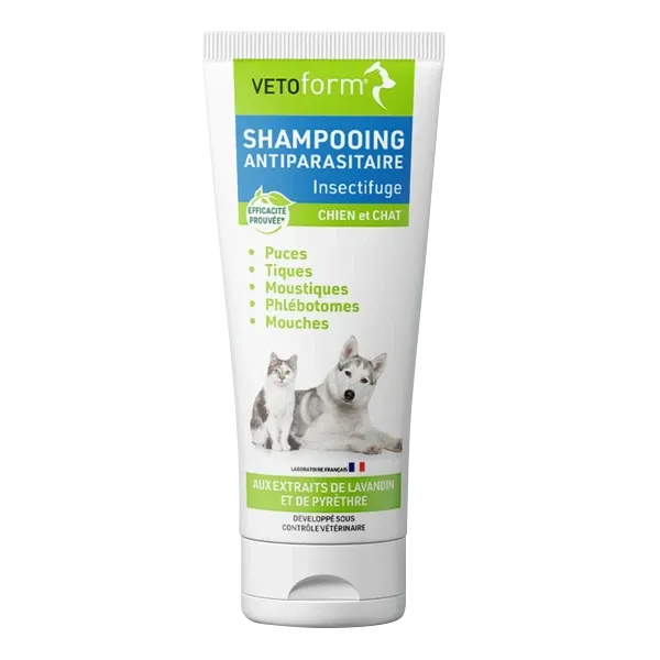 Shampooing Antiparasitaire Insectifuge - Chien et chat - 200 ml - VETOFORM