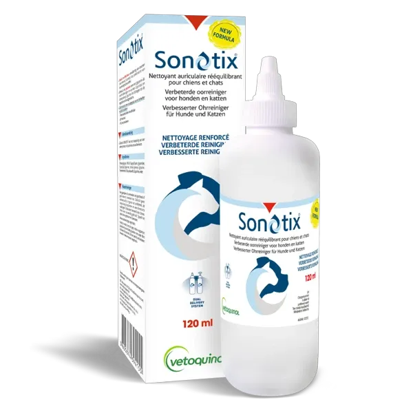 Sonotix - Nettoyant auriculaire pour chien et chat rééquilibrant - 120 ml - VETOQUINOL