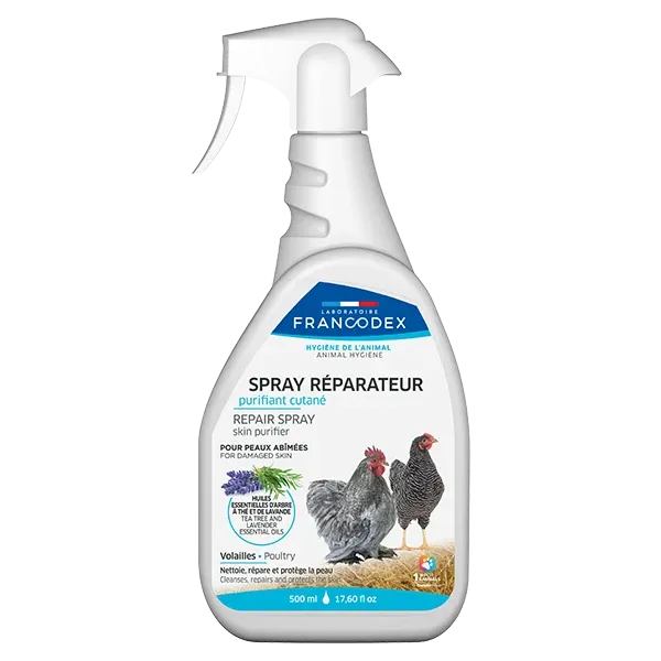Spray réparateur pour volailles - Purifiant cutané - 500 ml - FRANCODEX