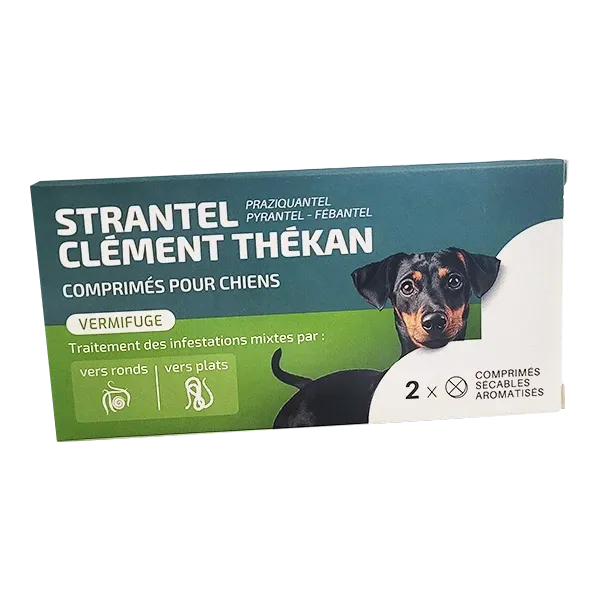 Strantel Chien - Vermifuge - 2 comprimés - CLÉMENT THÉKAN