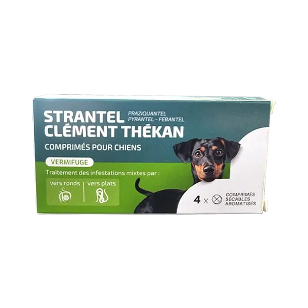 Strantel Chien - Vermifuge - 4 comprimés - CLÉMENT THÉKAN
