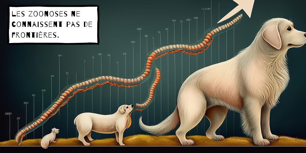Image mise en avant de l'article sur la fréquence de vermifugation chez le chien avec les la transmission des vers chez l'homme, les zoonoses.