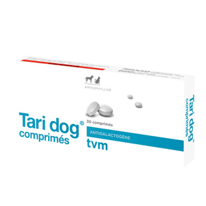 Tari Dog 20 mg - Tarissement et anti-laiteux - Chien et chat - 30 comprimés - TVM