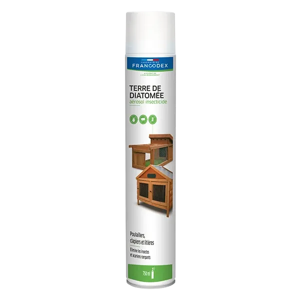 Terre de diatomée - Aérosol insecticide pour Poulaillers - 750 ml - FRANCODEX