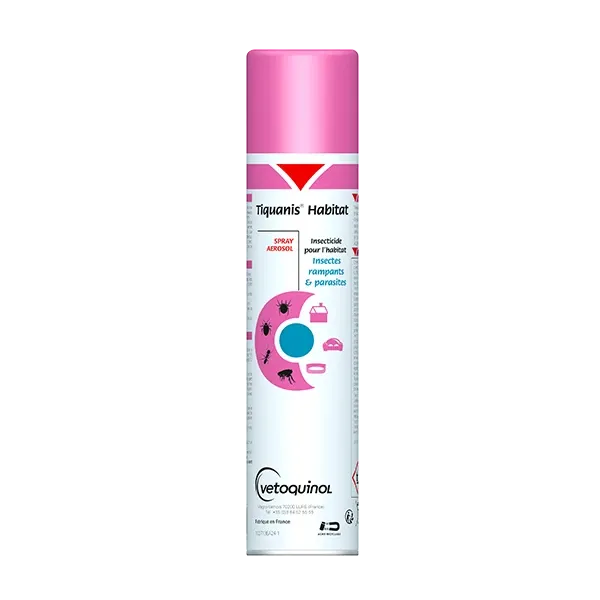 Tiquanis Habitat - Insecticide - Insectes rampants - Spray Aérosol - 300 ml - VETOQUINOL