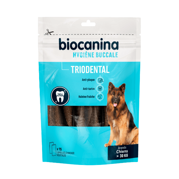 Triodental - Igiene orale - Cani di grossa taglia - superiore a 30 kg - 15 lamelle - BIOCANINA