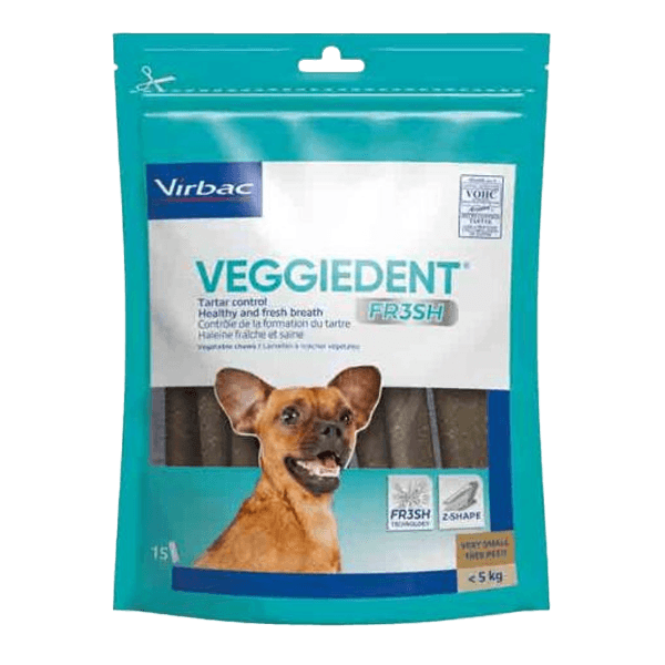 VeggieDent Fresh - Tartre et haleine - XS - Moins de 5 kg - 15 lamelles - Chien - VIRBAC