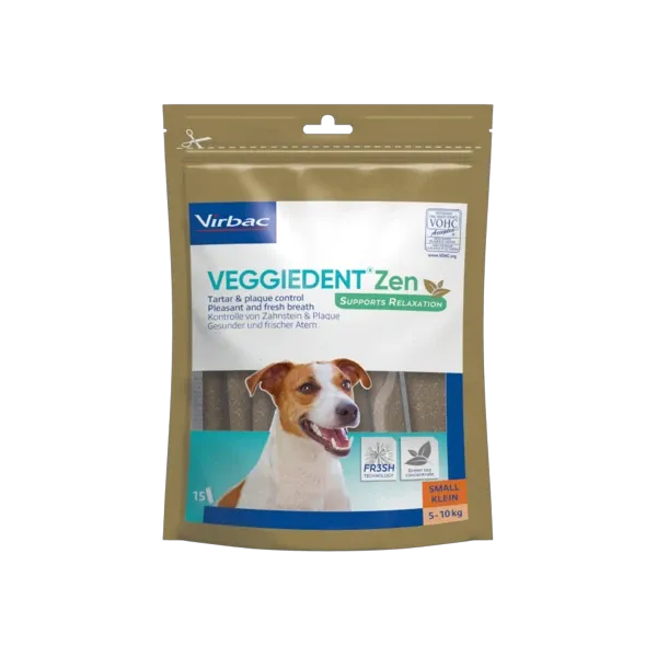 Veggiedent Zen S - Hygiène dentaire et stress pour chien de 5 à 10 kg - 15 lamelles - VIRBAC