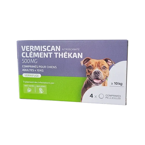 VermiScan 500 mg - Vermifuge chien de plus de 10 kg - CLÉMENT THÉKAN