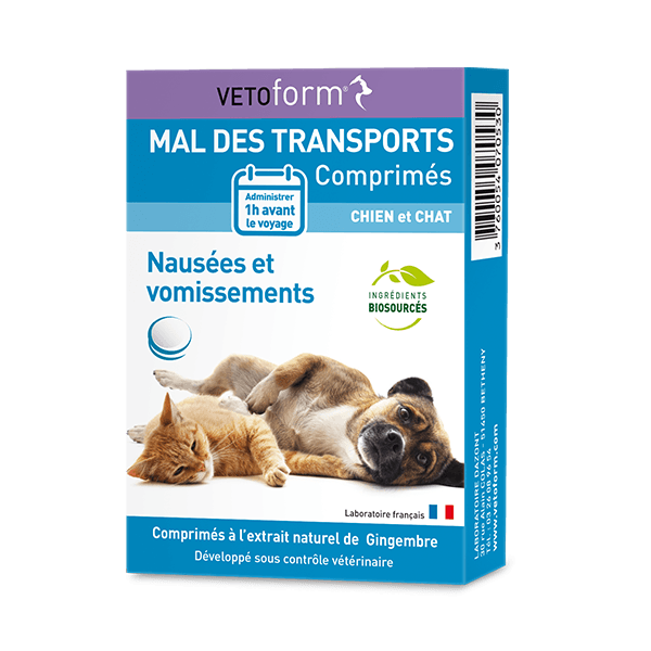 Mal des transports - Nausées et vomissements - Chien et Chat - 30 comprimés - VETOFORM