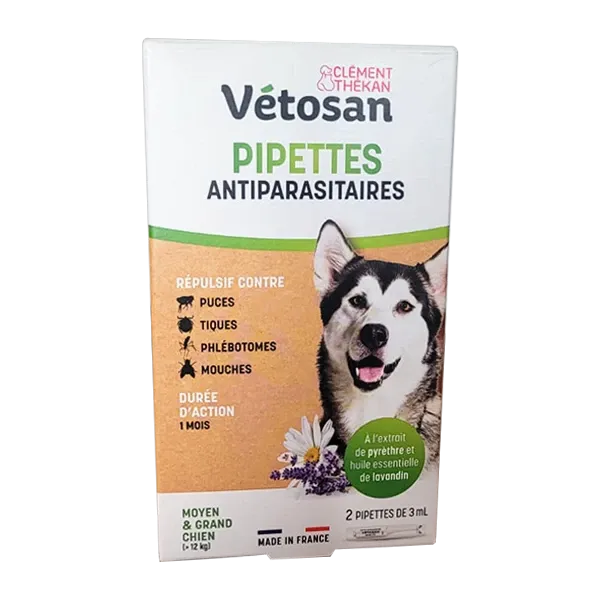 Vétosan - Pipettes répulsives moyen / grand chien - CLÉMENT THÉKAN