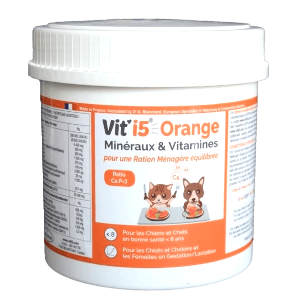 Vit'I5 Orange - Minerales y Vitaminas - Jóvenes, Adultos y Gestantes - 600 g - Perro y gato - OSALIA