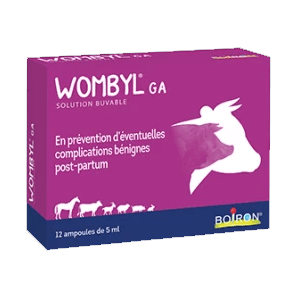 Wombyl GA - Traitement homéopathique pour la mise bas - 12 ampoules de 5 ml - BOIRON