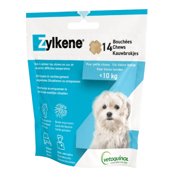 Zylkene Chews - Anxiété - 1 à 10 kg - 75 mg - 14 bouchées - Chien - VETOQUINOL